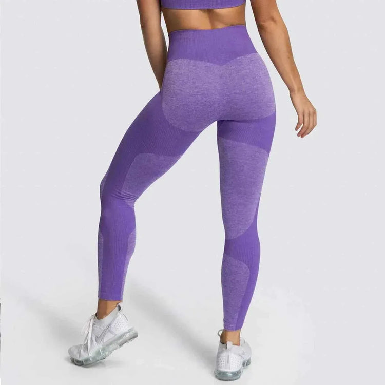 Women’s 14 Color Seamless Yoga Leggings, High Elastic High Waist Scrunch Butt Design for Gym & Workouts - Allen-Fitness