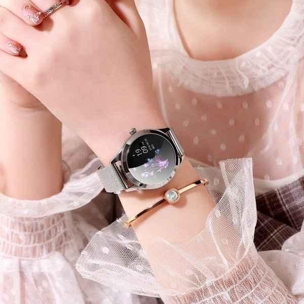 Waterproof Heart Rate Monitoring Stainless Steel kw10 Smartwatch women Smart Watch Fitness Bracelet - Allen-Fitness