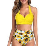 Women's Two Piece Swimsuits Athletic Halter Sporty Swimming Swimwear Triangle Sexy Bathing SuitsHigh Waist Bikini - Allen-Fitness
