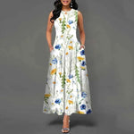 Summer Sleeveless Plus Size Women's Evening Dress - Bohemian Retro Casual Dresses - Allen-Fitness