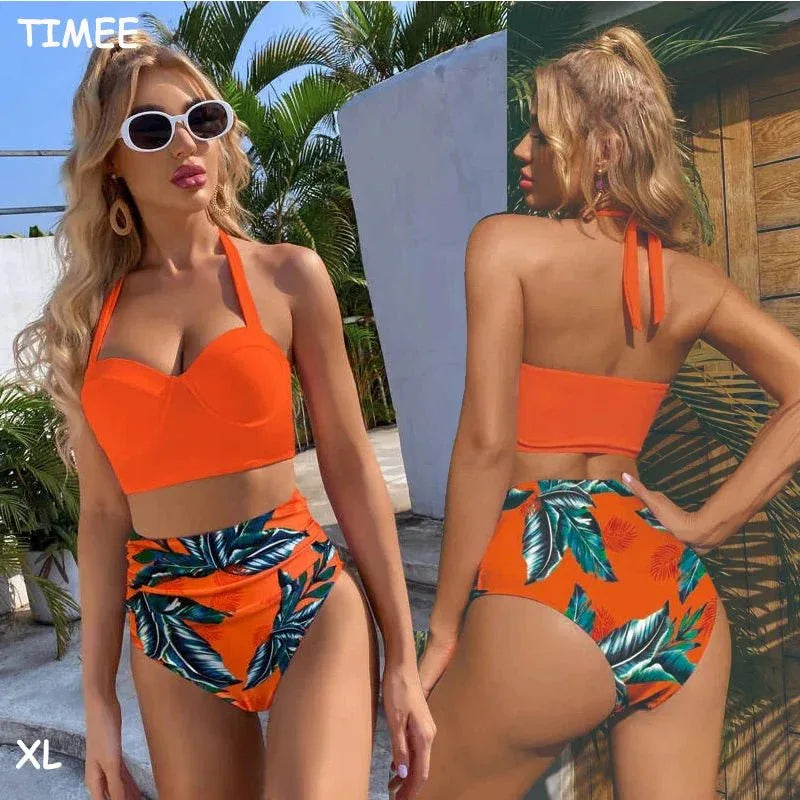 High waist bathing suit plus size designer swimwear womens bikinis - Allen-Fitness