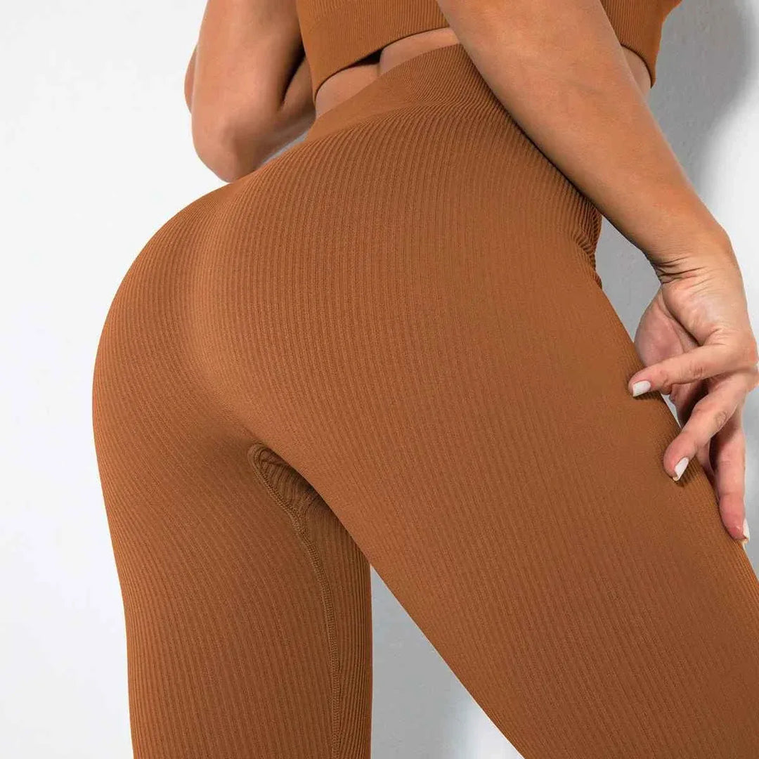 Women High Waist Seamless Yoga Gym Leggings – Elastic, Solid, Simple Style – Fitness Workout Leggings for Women - Allen-Fitness