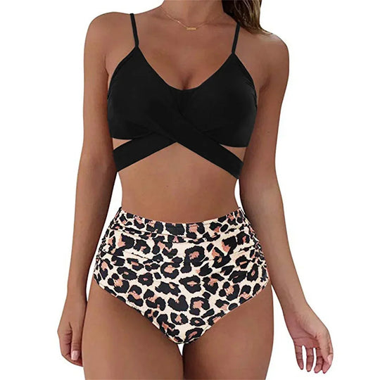 Summer Sexy High Waist 2 Piece Swimsuit for Women - Flattering Design, Quick-Drying Fabric - Allen-Fitness