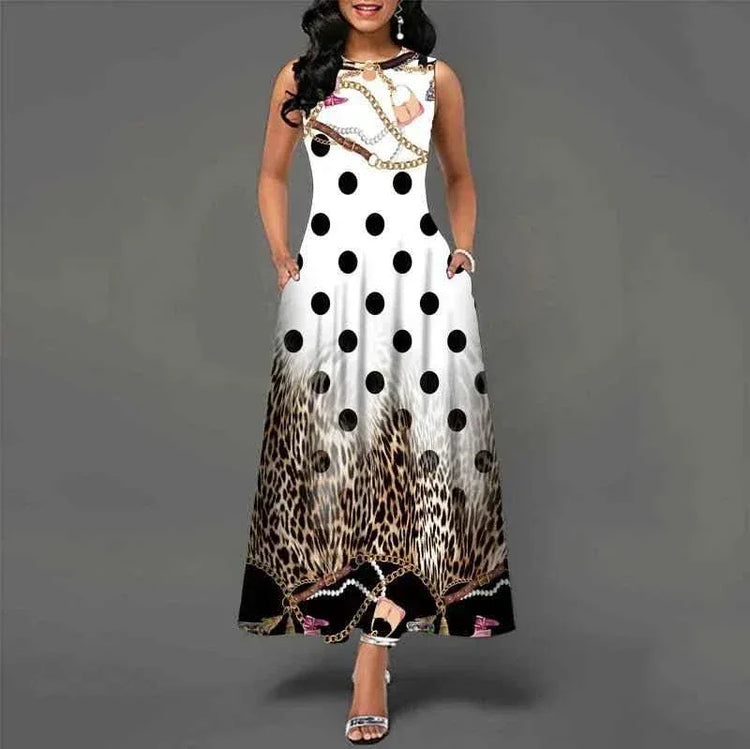 Summer Sleeveless Plus Size Women's Evening Dress - Bohemian Retro Casual Dresses - Allen-Fitness