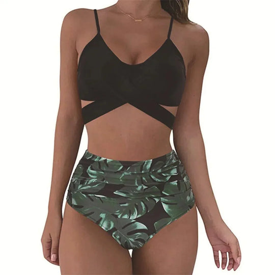 Summer Sexy High Waist 2 Piece Swimsuit for Women - Flattering Design, Quick-Drying Fabric - Allen-Fitness