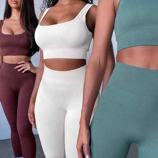 Seamless Sexy 2 Piece Active Wear Set - Women&