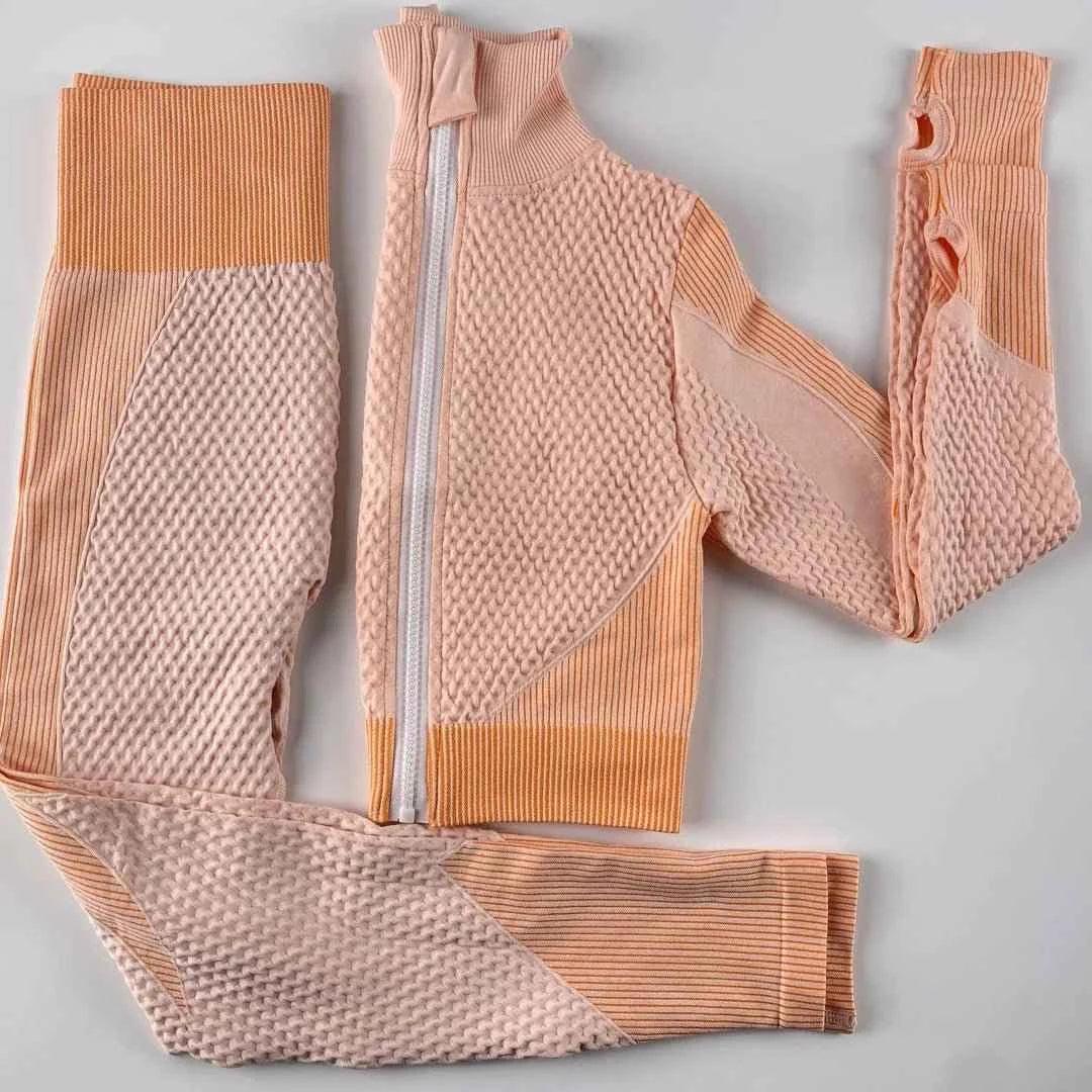 Women Long Sleeve and Pants Leggings Set Fitness Training Wear - Allen-Fitness