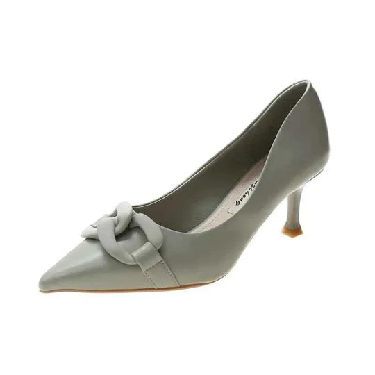 Women Pointed Toe Heeled Pumps Casual Ladies Office Dress Shoes - Allen-Fitness