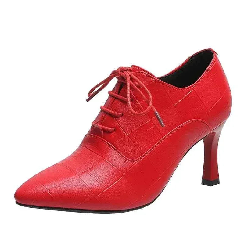 Fashion Elegant Pointy Toe Patent Leather Ladies Slip On Formal Dressing Shoes For Woman Middle Heel Shoes Office Shoes - Allen-Fitness