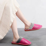 Winter genuine leather mens flip flops with custom logo leather slippers - Allen-Fitness