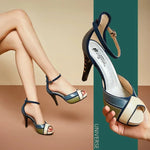 Women's high heeled+ Peep Toe Platform Ladies Leather Sandals - Allen-Fitness