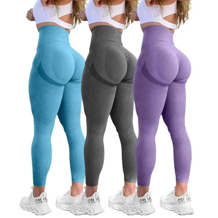 New Design Workout Plus Size Women's Leggings High Waist Yoga Pants Tummy Control Lift Leggings BK227 - Allen-Fitness