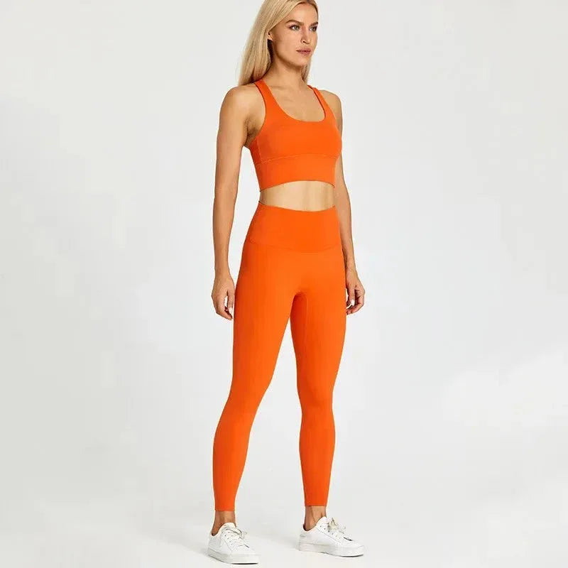 Women Training Gym Sports Bra Leggings 2 Piece Fitness Clothing Wear Yoga Sets - Allen-Fitness