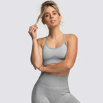 2 Piece Set Seamless Gym Wear Leggings for Women with Breathable Yoga Bra - High Quality Activewear - Allen-Fitness