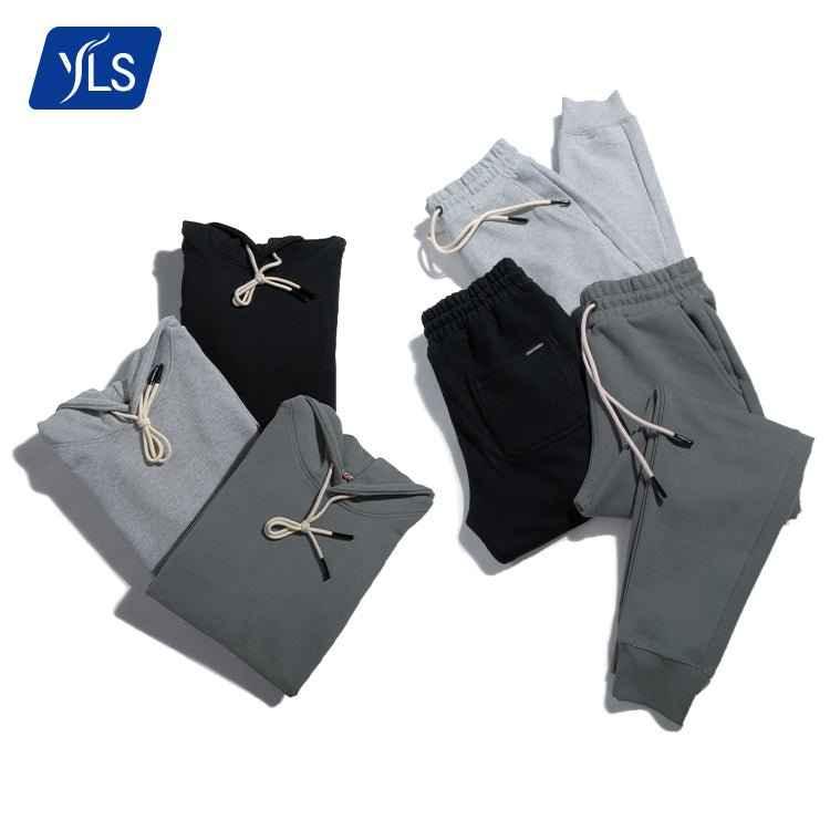 High Quality 470GSM Thick 100 Cotton Tracksuit Sweatsuit. Printed Logo Jogging Sweat Suits - Allen-Fitness