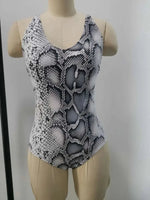 Striped Floral Deep V Beach Bodysuit - Trendy Swimwear for Women - Allen-Fitness