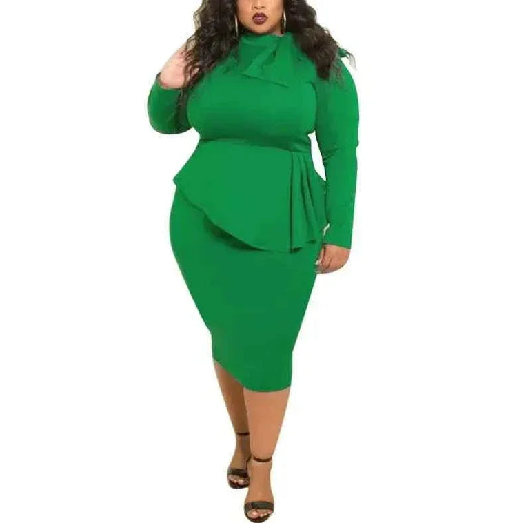 Newest Autumn Winter Women Large Size Short Dresses Bow Long Sleeve Dress Women Casual Clothing - Allen-Fitness