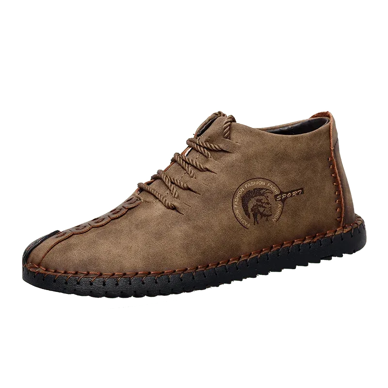 Mens Shoes Walking Flats boots Fashion Lace up High Top Big Size Shoes - Allen-Fitness