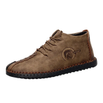 Mens Shoes Walking Flats boots Fashion Lace up High Top Big Size Shoes - Allen-Fitness