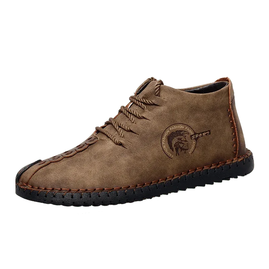 Mens Shoes Walking Flats boots Fashion Lace up High Top Big Size Shoes - Allen-Fitness