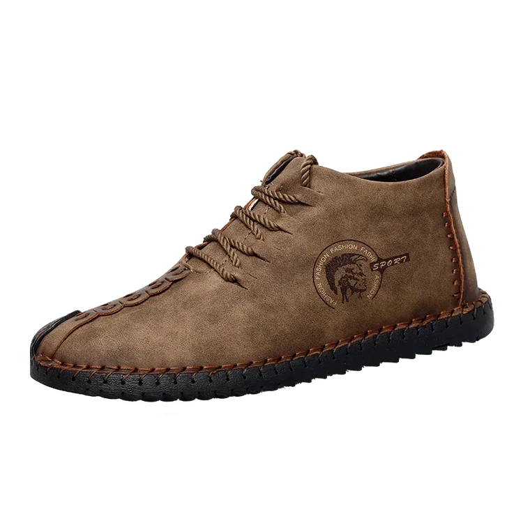 Mens Shoes Walking Flats boots Fashion Lace up High Top Big Size Shoes - Allen-Fitness
