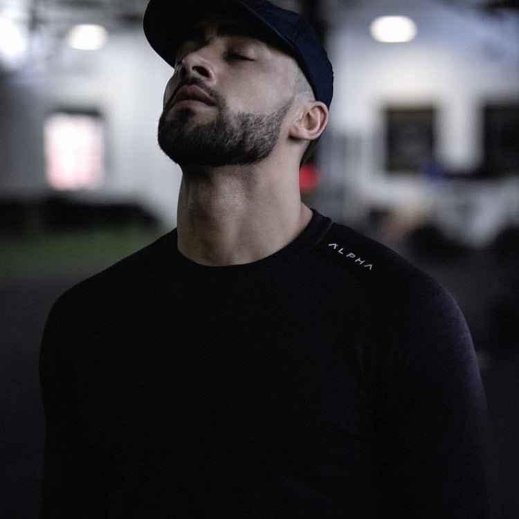 O Neck Long Sleeve Mesh Quick Dry Athletic T Shirt for Men - Allen-Fitness