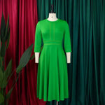 Latest Design Elegent Fall Dress Stand Neck 3 Quarter Sleeve A-line Party Dresses Women African Dresses For Women Clothing - Allen-Fitness