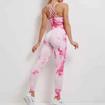 Yoga set Womens Best Selling High Waist Leggings And Bra Top Tie Dye seamless yoga set - Allen-Fitness