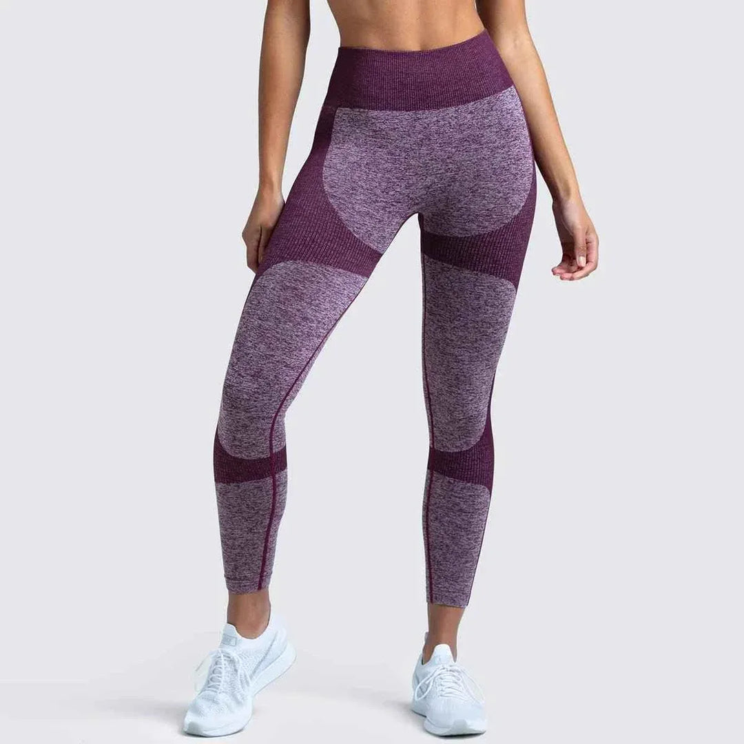 Women’s 14 Color Seamless Yoga Leggings, High Elastic High Waist Scrunch Butt Design for Gym &amp; Workouts - Allen-Fitness