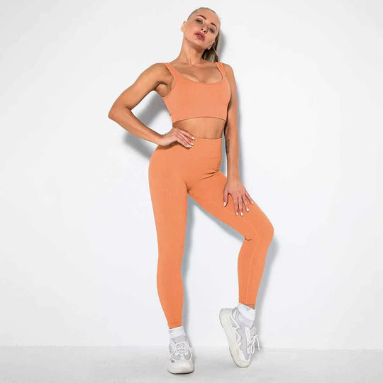 Seamless Sexy 2 Piece Active Wear Set - Women&