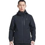 Man Winter Outdoor Waterproof Hiking Jacket - Heat Sealed Camo Print Hoodie Jacket - Allen-Fitness