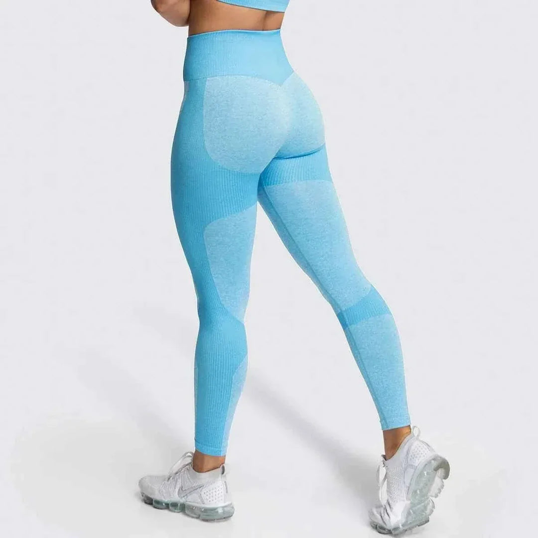 Women’s 14 Color Seamless Yoga Leggings, High Elastic High Waist Scrunch Butt Design for Gym &amp; Workouts - Allen-Fitness