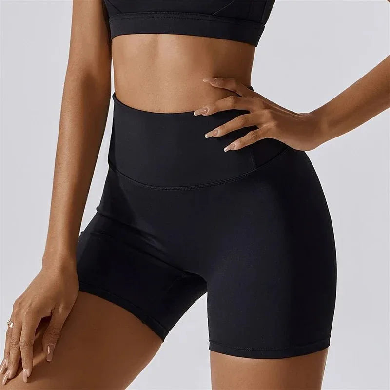 Women Popular New Design Long Sleeve Shirt Short Legging Bra Sports Gym Set Yoga Wear Set Fitness Set - Allen-Fitness