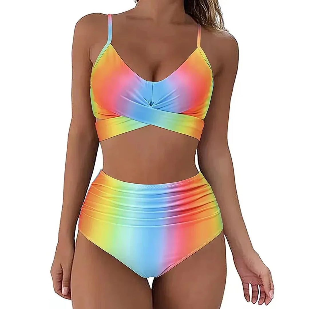 Summer Sexy High Waist 2 Piece Swimsuit for Women - Flattering Design, Quick-Drying Fabric - Allen-Fitness