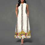 Summer Sleeveless Plus Size Women's Evening Dress - Bohemian Retro Casual Dresses - Allen-Fitness