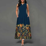 Summer Sleeveless Plus Size Women's Evening Dress - Bohemian Retro Casual Dresses - Allen-Fitness