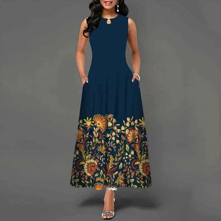 Summer Sleeveless Plus Size Women's Evening Dress - Bohemian Retro Casual Dresses - Allen-Fitness