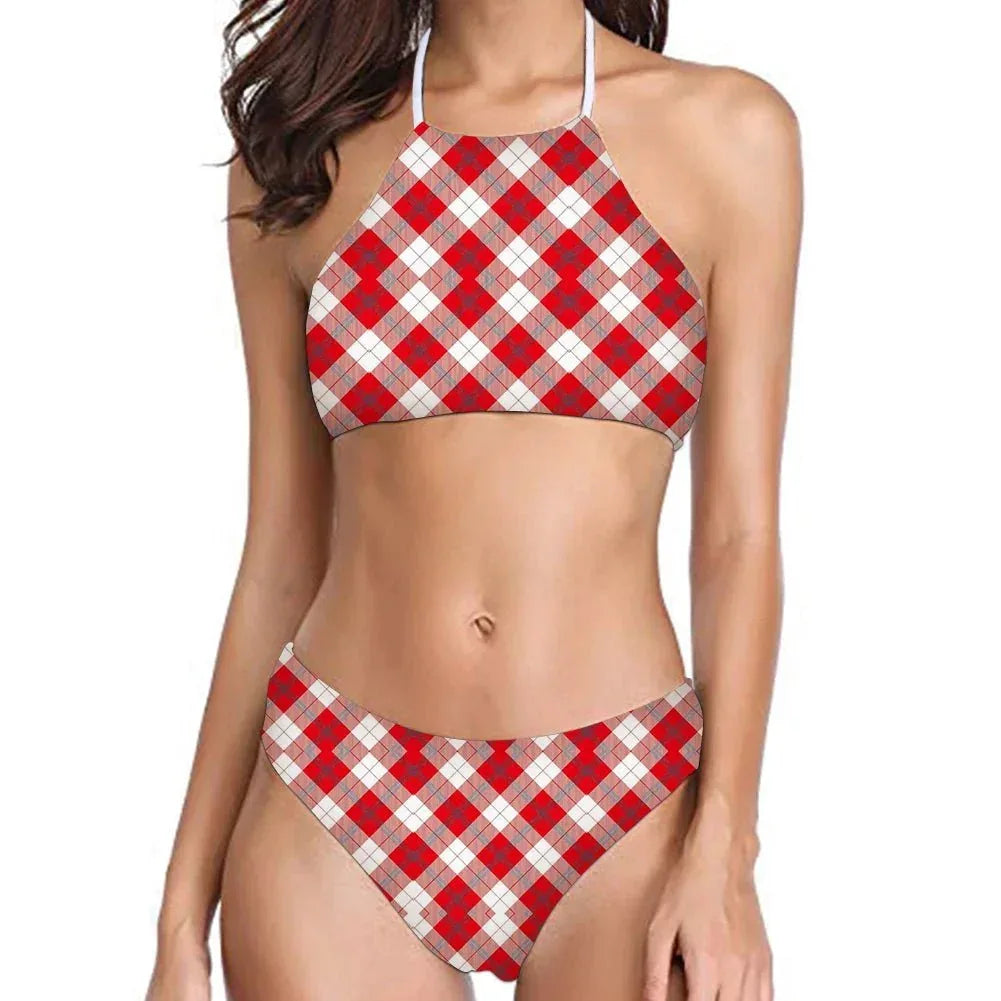 Plus Size Women's Colorful Swimsuits - Sexy Fashion Swimsuits with Straps - Allen-Fitness