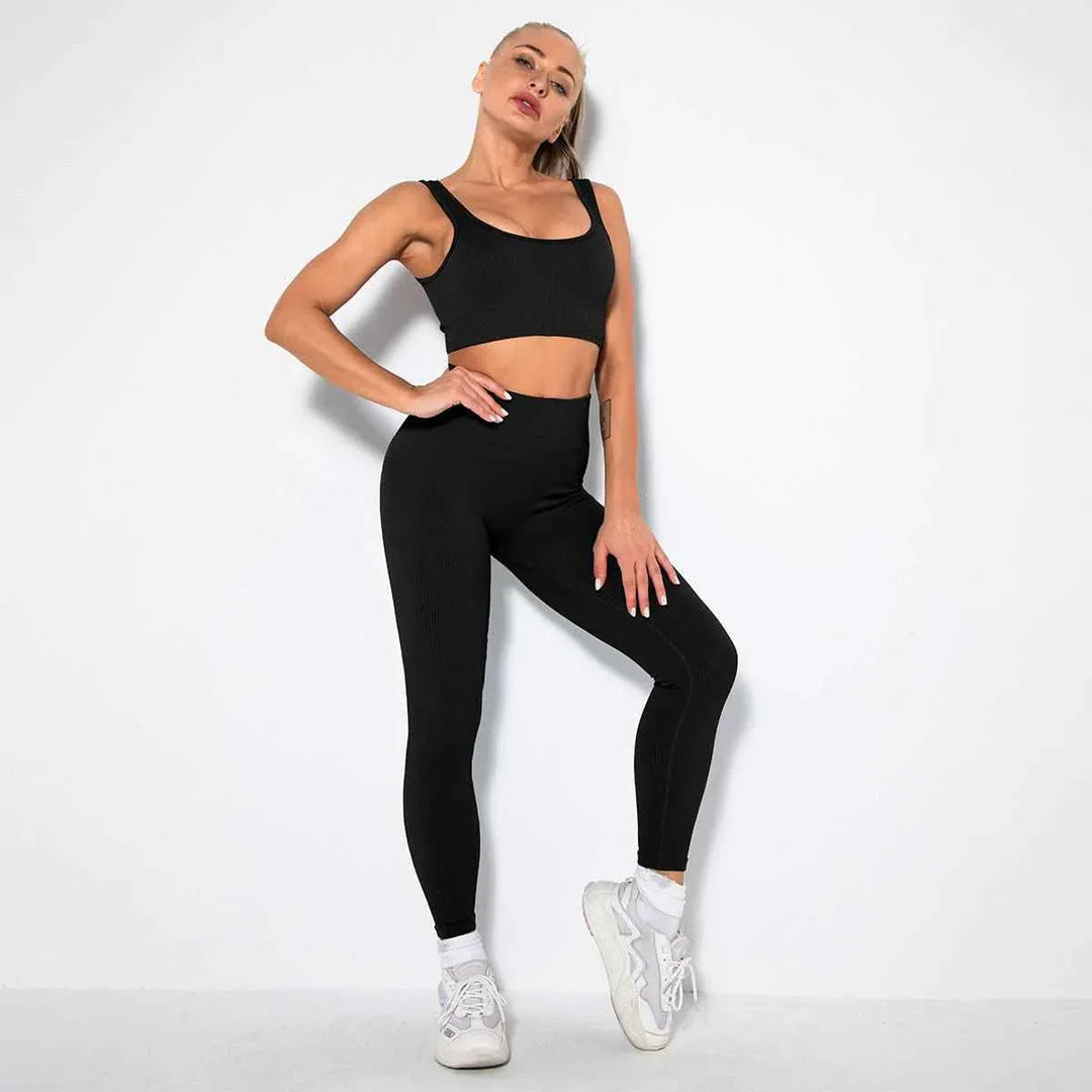 Seamless Sexy 2 Piece Active Wear Set - Women&