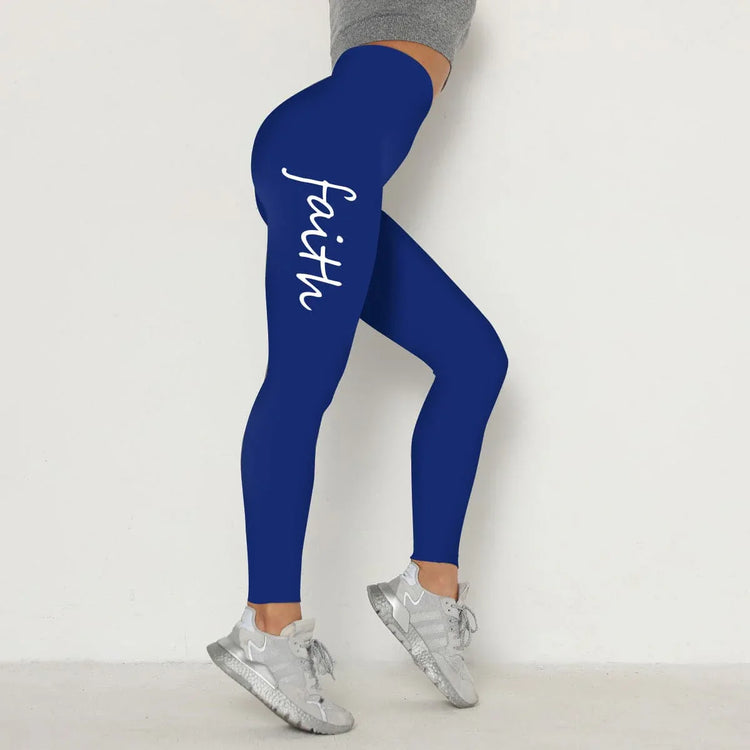 Stylish Waist Letter Printed Leggings for Women - Hip Lifting and Stretchable, Sizes S-XXXL - Allen-Fitness