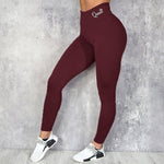 Stylish Waist Letter Printed Leggings for Women - Hip Lifting and Stretchable, Sizes S-XXXL - Allen-Fitness
