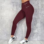 Stylish Waist Letter Printed Leggings for Women - Hip Lifting and Stretchable, Sizes S-XXXL - Allen-Fitness