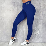 Stylish Waist Letter Printed Leggings for Women - Hip Lifting and Stretchable, Sizes S-XXXL - Allen-Fitness