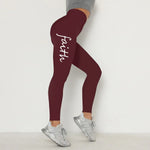 Stylish Waist Letter Printed Leggings for Women - Hip Lifting and Stretchable, Sizes S-XXXL - Allen-Fitness