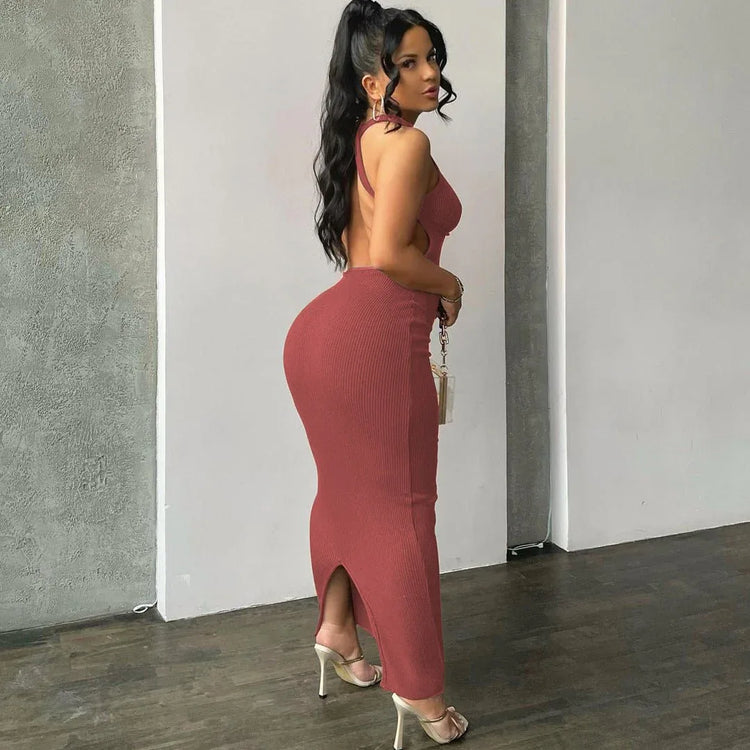 Sleeveless Backless Long Slim Fit Evening Dress for Women - Allen-Fitness