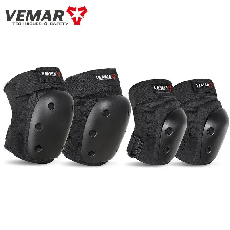 Cycling protective gear, knee pads, elbow pads, four-piece set of anti-fall knee pads, full set of roller skating equipment, motorcycle extreme sports - Allen-Fitness