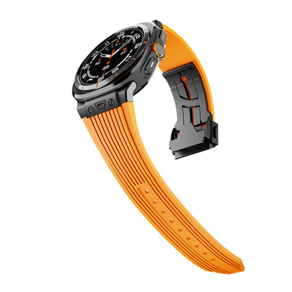 Variety of colors available for the Premium Silicone Alloy Head Grain Watch Strap compatible with 47mm Apple Watch.