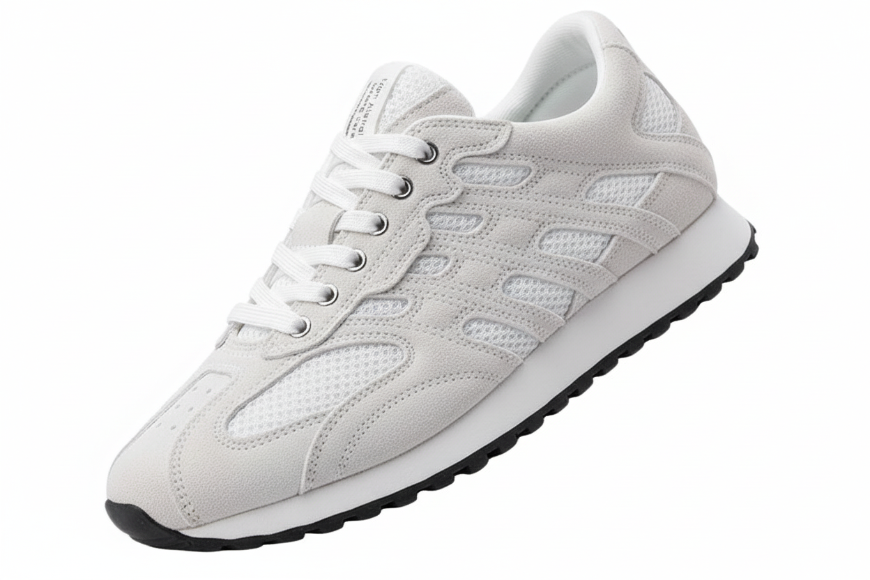 Men’s Breathable Mesh Fashion Sneakers in various angles, showcasing their lightweight design and breathable mesh upper perfect for spring and summer casual wear.