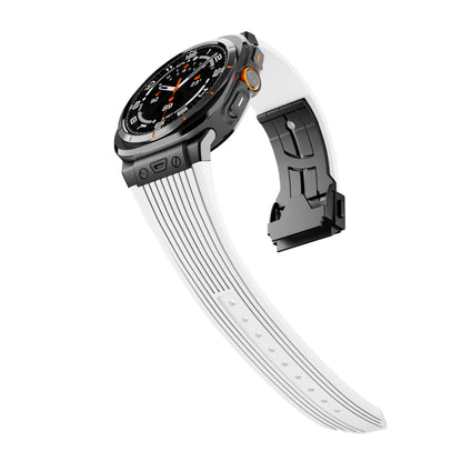 Comfortable and stylish Premium Silicone Alloy Head Grain Watch Strap designed for Apple Watch with a 47mm fit.