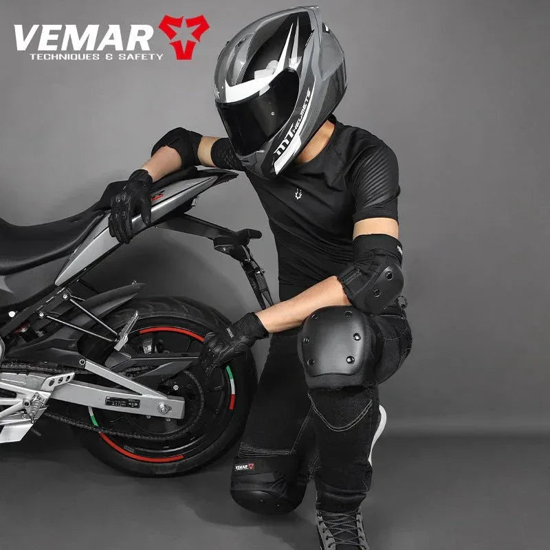 Cycling protective gear, knee pads, elbow pads, four-piece set of anti-fall knee pads, full set of roller skating equipment, motorcycle extreme sports - Allen-Fitness